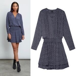 Rails Midnight Stars Printed Jasmine Long Sleeve Tiered Mini Dress